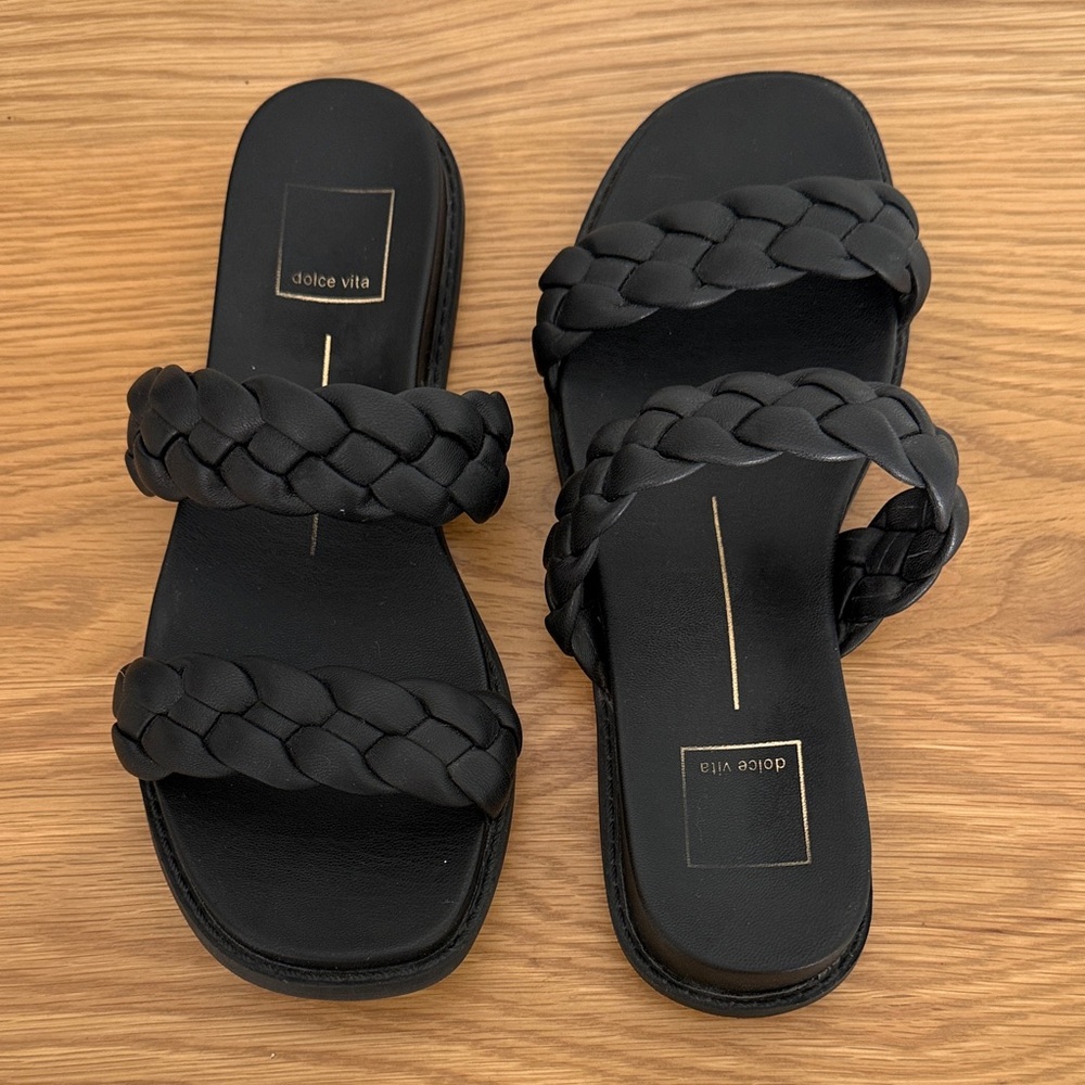 Dolce Vita Black Braided Sandals